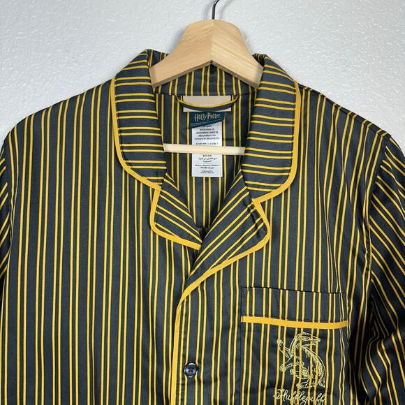 Harry Potter x Potterybarn Hufflepuff House Sateen Long Sleeve Pant Pajama Set M - Picture 3 of 16